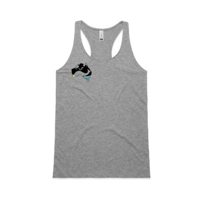 Ladies Ozzie Proud singlet black print Thumbnail